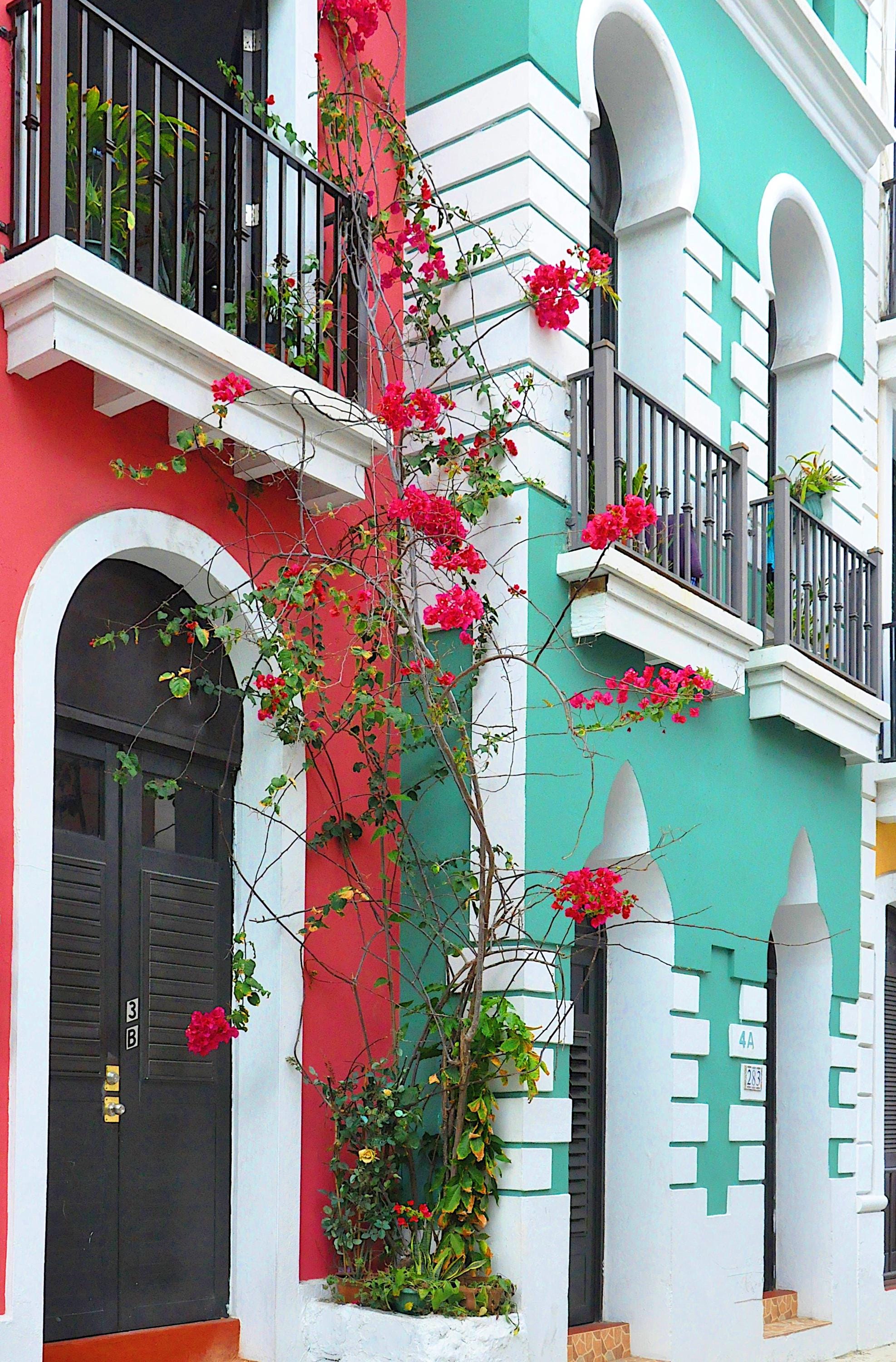 Old San Juan Photography, Colorful Buildings With Wrought-iron