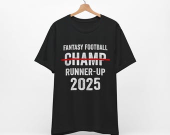 Fantasy Football Runner Up 2025 Unisex Tee Shirt, Draft Party, League Kickoff, Playoff Championship, End Of Season