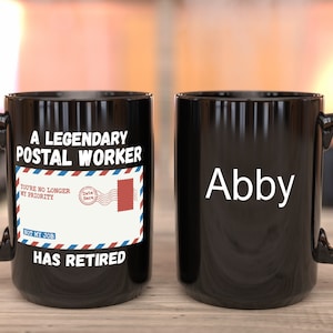 Mug | personnalisé pour travailleur postal à la retraite | de retraite postale Date | personnalisée | retraités du bureau de poste Facteur à la retraite | | des services postaux Transporteur