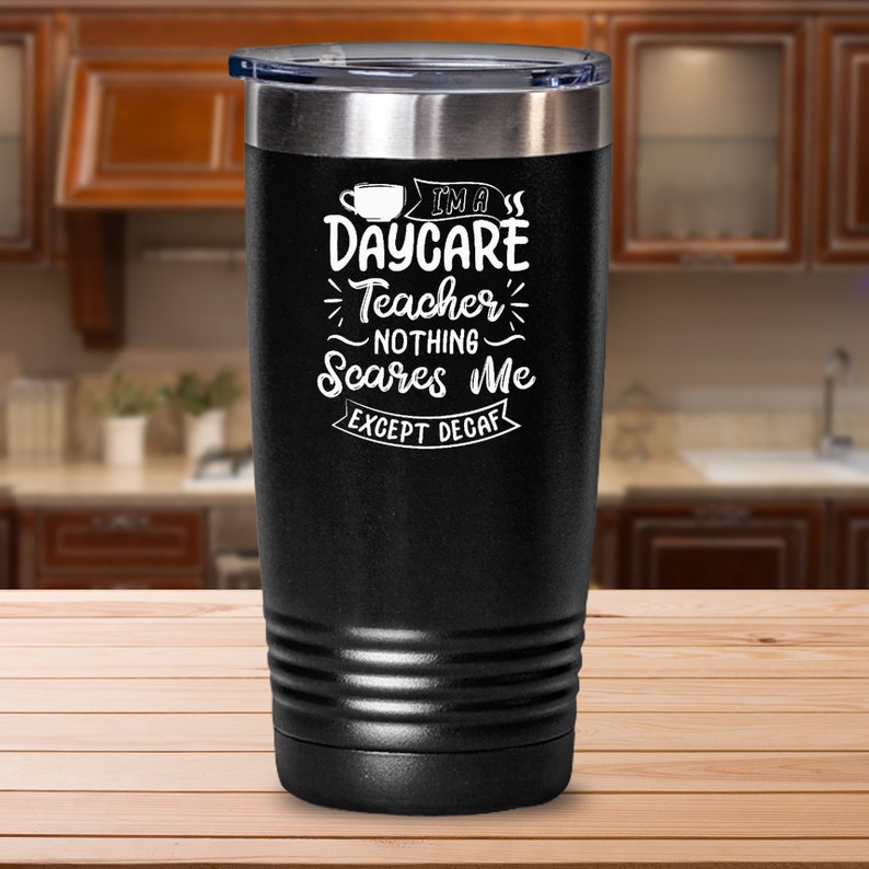 Caffeine Addict Daycare Preschool Teacher Funny Daycare Teacher Tumbler Daycare Provider Early Childhood Educator Coffee Lover