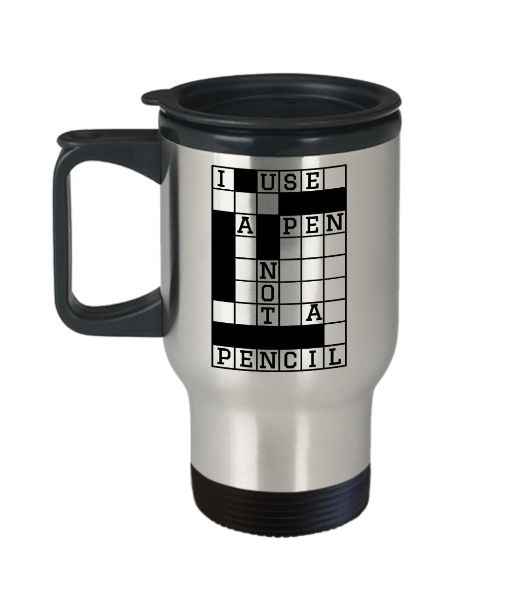 Funny Crossword Puzzle Travel Mug | Crossword Lover | I Love Crosswords | Puzzle Lover Gift | Crossword Solver |Wordsmith |Wordplay Mug