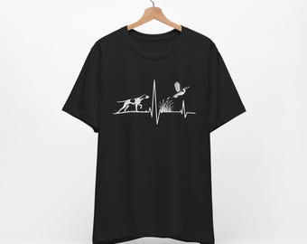 English Pointer Quail Hunting Heartbeat Unisex Tee Shirt, Upland Bird Dog, Hunter, Hunting Season, Trainer, Handler, Field Trial