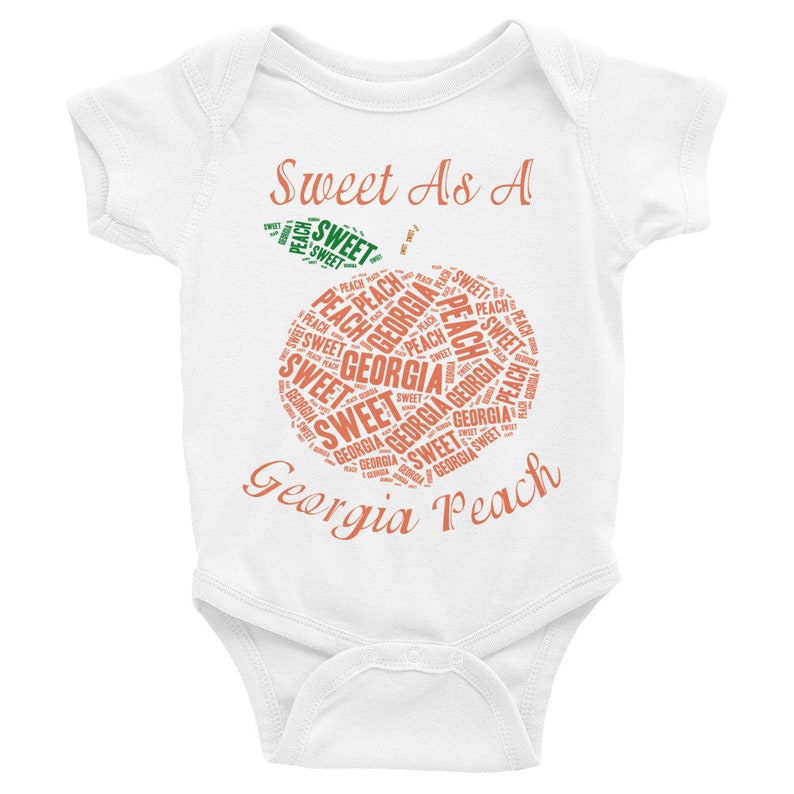 Peach Baby Bodysuit Baby Girl Clothes Baby Shower Etsy