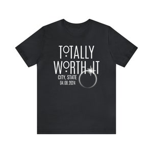 Personalized Total Solar Eclipse Unisex Tee Shirt , April 2024 , Totality image 5