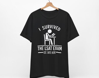 Personalized LSAT Unisex Tee Shirt, Law Exam , Law School Student, Pre-Law, Future Lawyer, Trainee, Attorney, Barrister