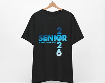 T-shirt de natation senior unisexe personnalisé, promotion 2026, compétition de natation, promotion des diplômés, équipe de natation, champion de natation