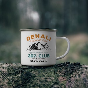 Personalized Denali 30% Club Camping Mug , Denali National Park ,Alaska , Souvenir ,Family Vacation , Adventure , Mountain Climber , Hiker