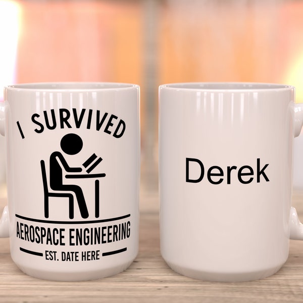 Personalized Aerospace Engineering Graduate Mug, PhD, Undergraduate, Masters, Aeronautical Student, Avionics Gifts , Graduation