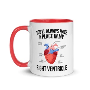 Mug médical drôle , Cadeau de Saint-Valentin d’étudiant en médecine , Cadeau romantique , Cadeau d’étudiant en biologie , Mug de cœur anatomique , Majeure en biologie