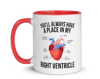 Funny Medical Mug , Medical Student Valentines Day Gift , Romantic Gift , Biology Student Gift , Anatomical Heart Mug , Biology Major