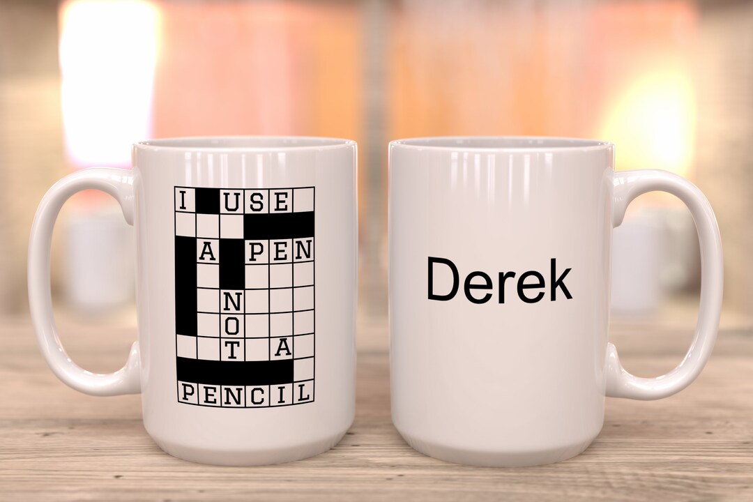 Funny Crossword Puzzle Coffee Mug , Crossword Lover , I Love Crosswords