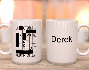 Funny Crossword Puzzle Coffee Mug , Crossword Lover , I Love Crosswords , Puzzle Lover Gift , Crossword Solver ,Wordsmith ,Wordplay Mug