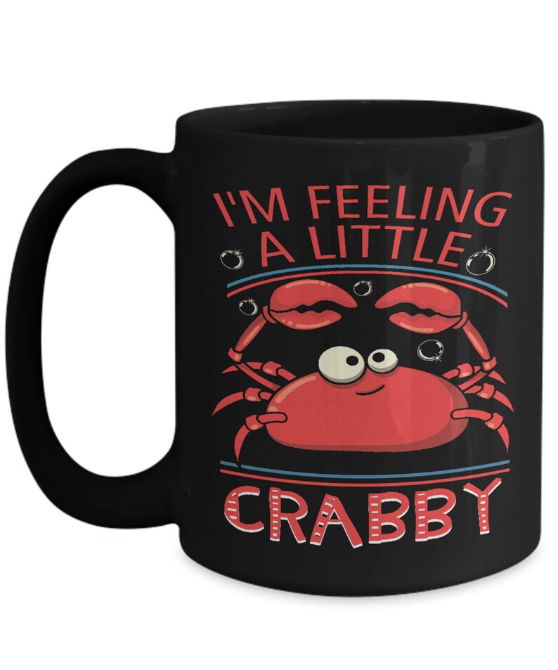 Crab Coffee Mug Nautical Mug Crabby Crab Cup Crab Art  Etsy