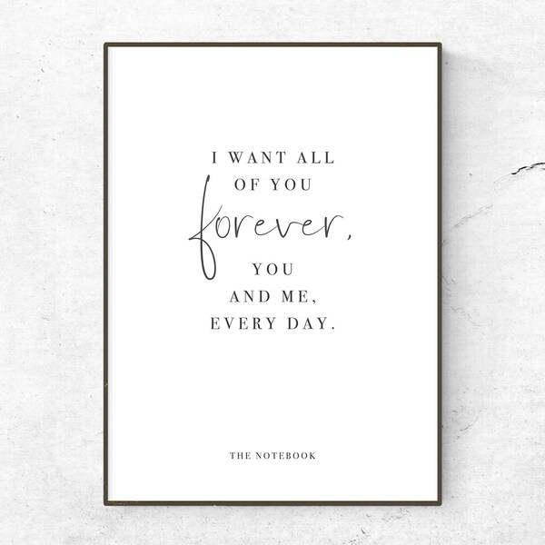 The Notebook Quote Etsy