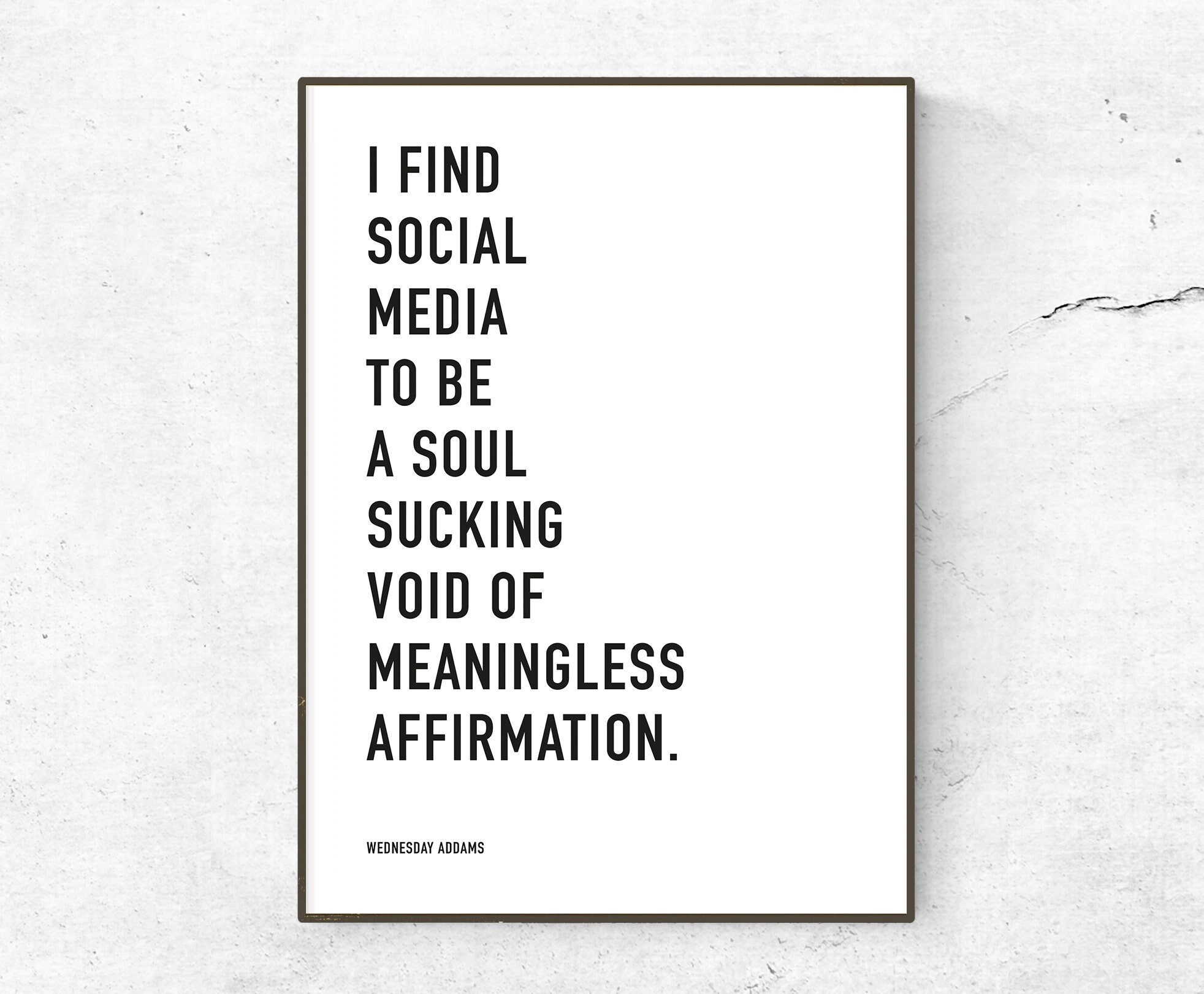 Wednesday Addams Quote Poster / Addams Family / TV Series / Netflix