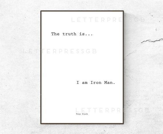 Affiche De Citation Iron Man Imprimer Citations Marvel Etsy France