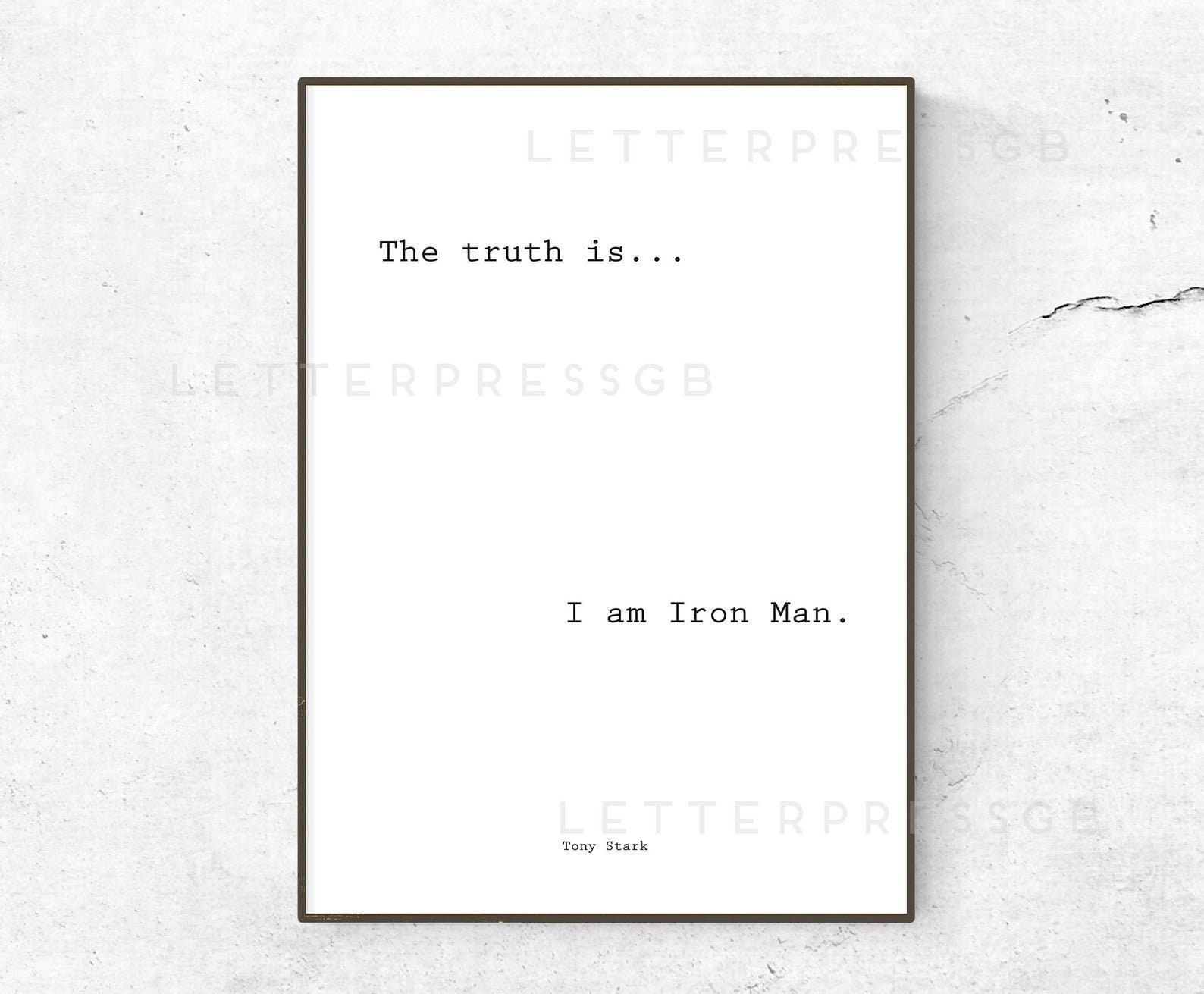 Iron Man Quote Poster Print Marvel Quotes The Avengers Etsy Uk
