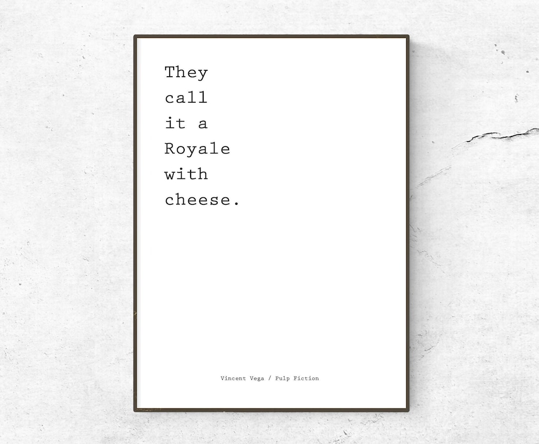 Pulp Fiction Poster / Print / Vincent Vega / Movie Quote - Etsy