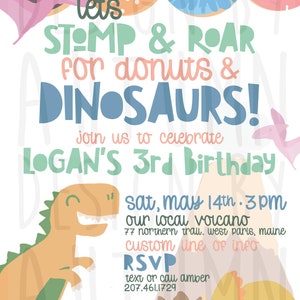 Donuts & Dinos Birthday Invite File