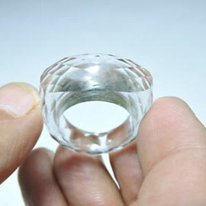 1 Piece Beautiful Natural Rock Crystal Quartz Full Faceted Gemstone Made Ring/Faceted Rings/Adorable Rings.