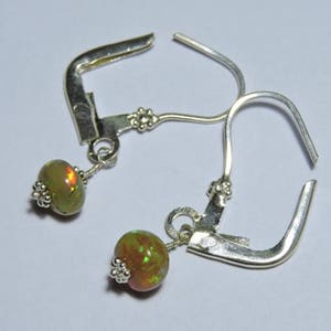 1 Pair Very Beautiful 92.5 Sterling Silver Natural Ethiopian Opal Gemstone Earrings/Opal Earrings/Dangle Earrings/Earrings.
