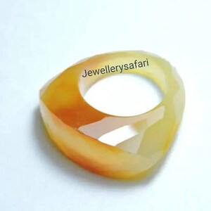 1 Piece Very Beautiful Natural Shaded Chalcedony Full Faceted Gemstone Made Ring/Jewellery/Fashion Rings.