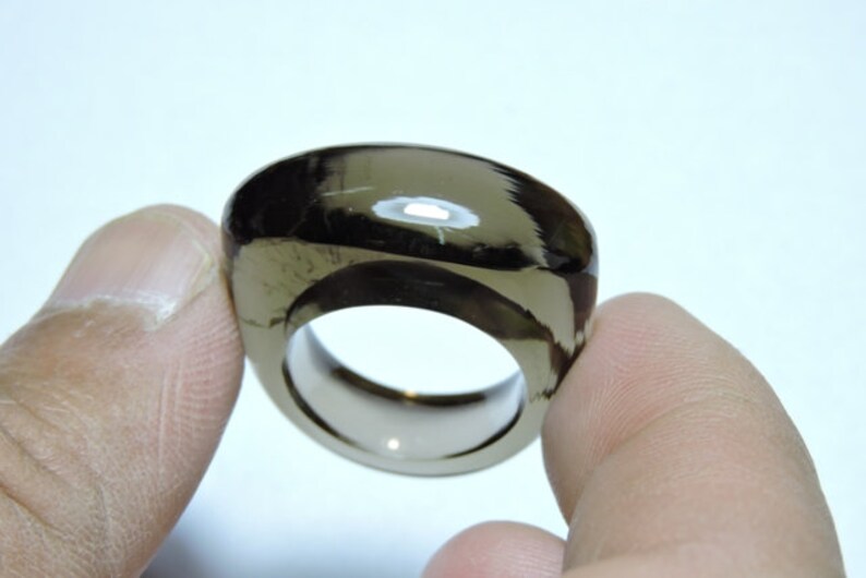 1 Piece Natural Smokey Topaz Smooth Polished Single Gemstone Made RingSmokey Rings RingsWedding Rings.