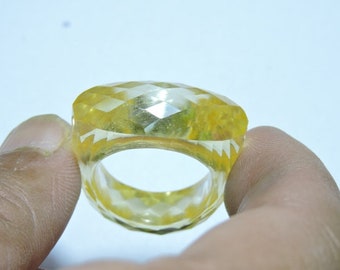 1 Piece Very Beautiful Yellow Zirconia Full Faceted Gemstone Made Ring/Jewellery/Zircon Rings/Wedding Rings/Anniversary Gift.