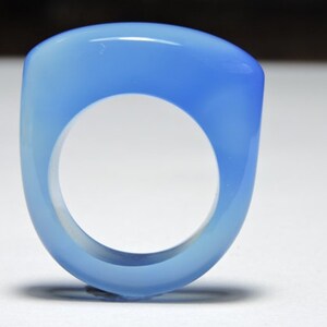 1 Piece Natural Blue Onyx Smooth Polished Single Gemstone Made Ring/Onyx Rings/Hand Carved Ring/Agate Rings/Couple Rings.