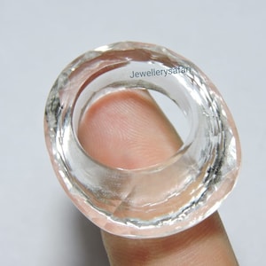 1 Piece Natural Rock Crystal Quartz Ring / Rare Cutting Ring / Rock Crystal Made Ring / Crystal Jewellery/ Single Stone Made Ring