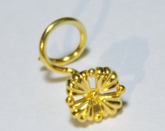 1 Piece 24Kt Gold Plated Over 92.5 Sterling Silver Indian Nose Stud For Pierced Nose./Jewellery/Nose Rings And Stud.