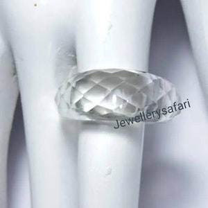 1 Piece Attractive Natural Rock Crystal Quartz Full Faceted Gemstone Made Ring/Rings Collection/Fashion Jewellery.