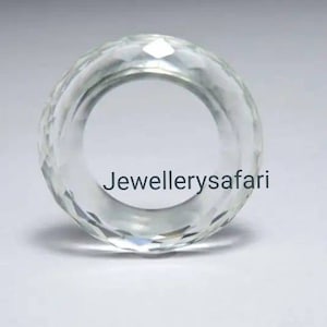 1 Piece Attractive Natural Rock Crystal Quartz Full Faceted Gemstone Made Ring Band/Fashion Jewellery/Gemstone Jewellery.