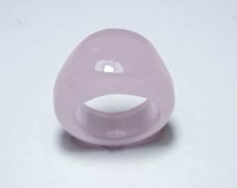 1 Piece Rose Quartz Chalcedony Smooth Polished Rectangle Shaped Single Gemstone Made Ring/Rose Quartz Ring/Rectangle Rose Ring/Wedding Ring.