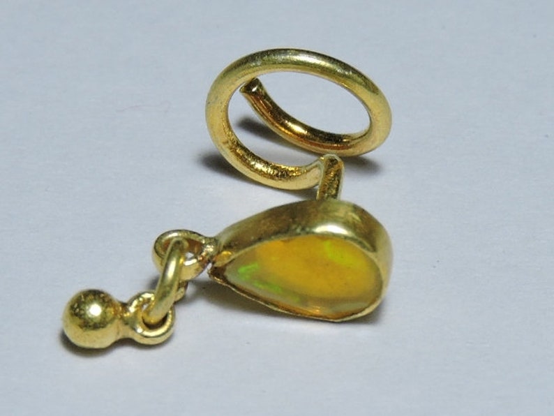 1 Piece Stylish 92.5 Sterling Silver With 24Kt Gold Plated Natural Ethiopian Opal Indian Nose Stud For Pierced NoseSilver Nose Studs.