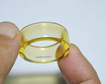 Gelber Citrin Quarz Ringband geglättet Band
