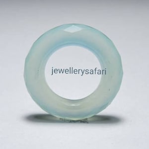 1 Piece Natural Aqua Blue Chalcedony Full Faceted Gemstone Made Ring Band/Gemstone Jewellery/Jewellery Rings.