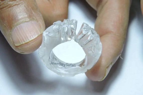 Carved crystal ring clearance