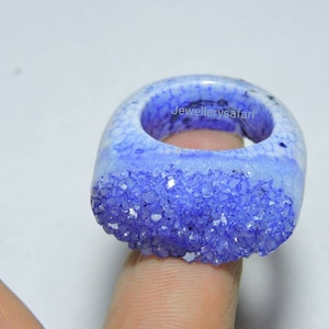 1 Piece Natural Druzy Ring / Druzy Made Ring / Blue Druzy Ring