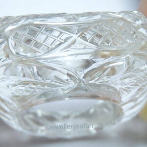 New Arrival Natural Rock Crystal Quartz Ring / Rock Crystal Made Ring / Carved Crystal Ring / Single Stone Made Ring