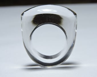 1 stuk natuurlijke bergkristal kwarts glad gepolijste enkele edelsteen gemaakt ring / ringen / handgesneden ring / kristallen ringen / verlovingsringen.