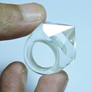 1 Piece Very Attractive Natural Rock Crystal Quartz Faceted Diamond Cut Gemstone Made Ring/Rings Jewellery/Fashion Jewellery.