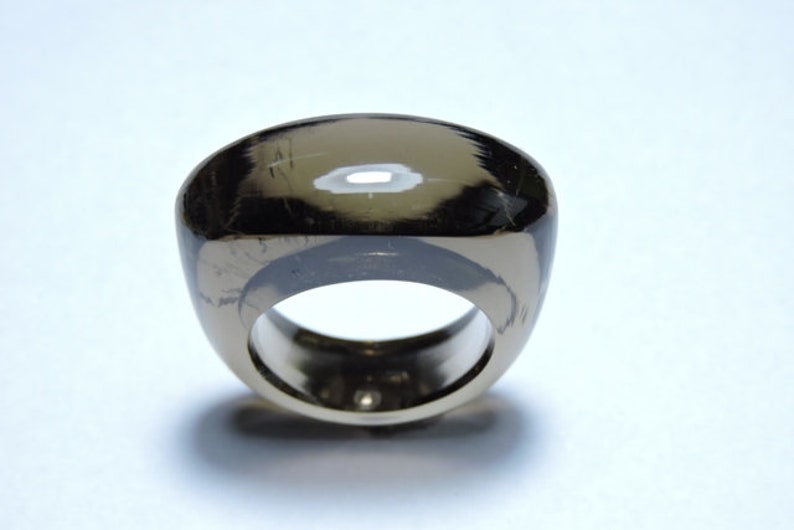 1 Piece Natural Smokey Topaz Smooth Polished Single Gemstone Made RingSmokey Rings RingsWedding Rings.