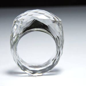 1 Piece Adorable Natural Rock Crystal Quartz Heart Shape Full Faceted Gemstone Made Ring/Single Gemstone Made Rings/Gemstone Rings.