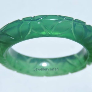 Natural Green Onyx Carved Band / Carved Onyx Made Band / Comfortable To Wear Band / Ring Band