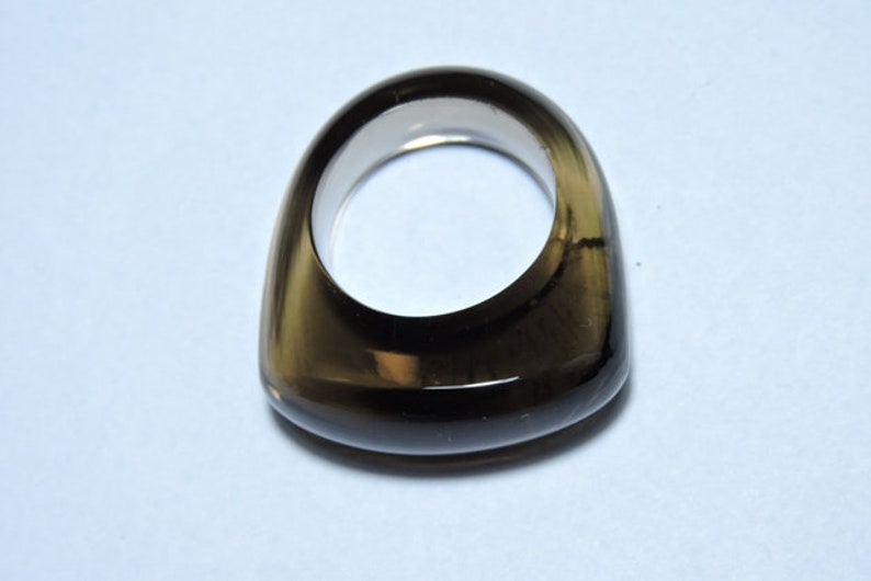 1 Piece Natural Smokey Topaz Smooth Polished Single Gemstone Made RingSmokey Rings RingsWedding Rings.