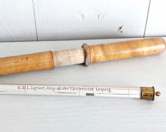 Antikes LEYSERSCHE Thermometer, Leipzig, RAR! Birkenholz, Sammlerstück, 21 cm, 1900