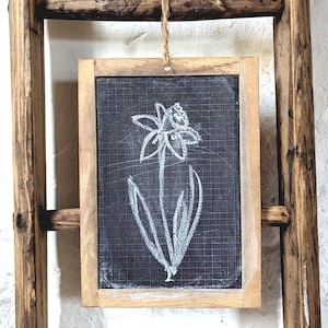 An ancient slate board, memo board, writing board, brocante charm, cottage looks, country house decoration