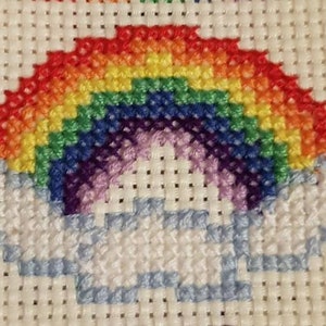 Cross stitch kit Rainbow cross stitch kit kids cross stitch kit DIY beginners cross stitch kit Gift for Teacher Paper Free Version image 2