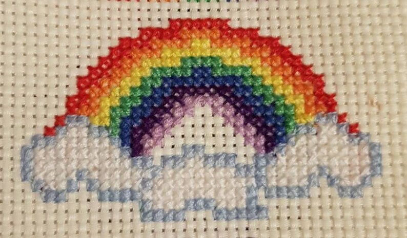 Cross stitch kit Rainbow cross stitch kit kids cross stitch kit DIY beginners cross stitch kit Gift for Teacher Paper Free Version image 2